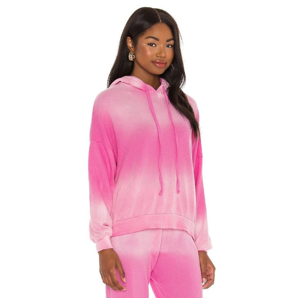 NWT‎ Michael Lauren Gower Sweatshirt Drawstring Hoodie Sweater Pullover Pink M - Picture 3 of 11